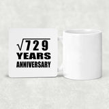 27th Anniversary Square Root of 729 Years Anniversary - Drink Coaster