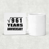 31st Anniversary Square Root of 961 Years Anniversary - Drink Coaster
