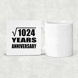 32nd Anniversary Square Root of 1024 Years Anniversary - Drink Coaster