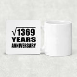 37th Anniversary Square Root of 1369 Years Anniversary - Drink Coaster