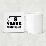 3rd Anniversary Square Root of 9 Years Anniversary - Drink Coaster