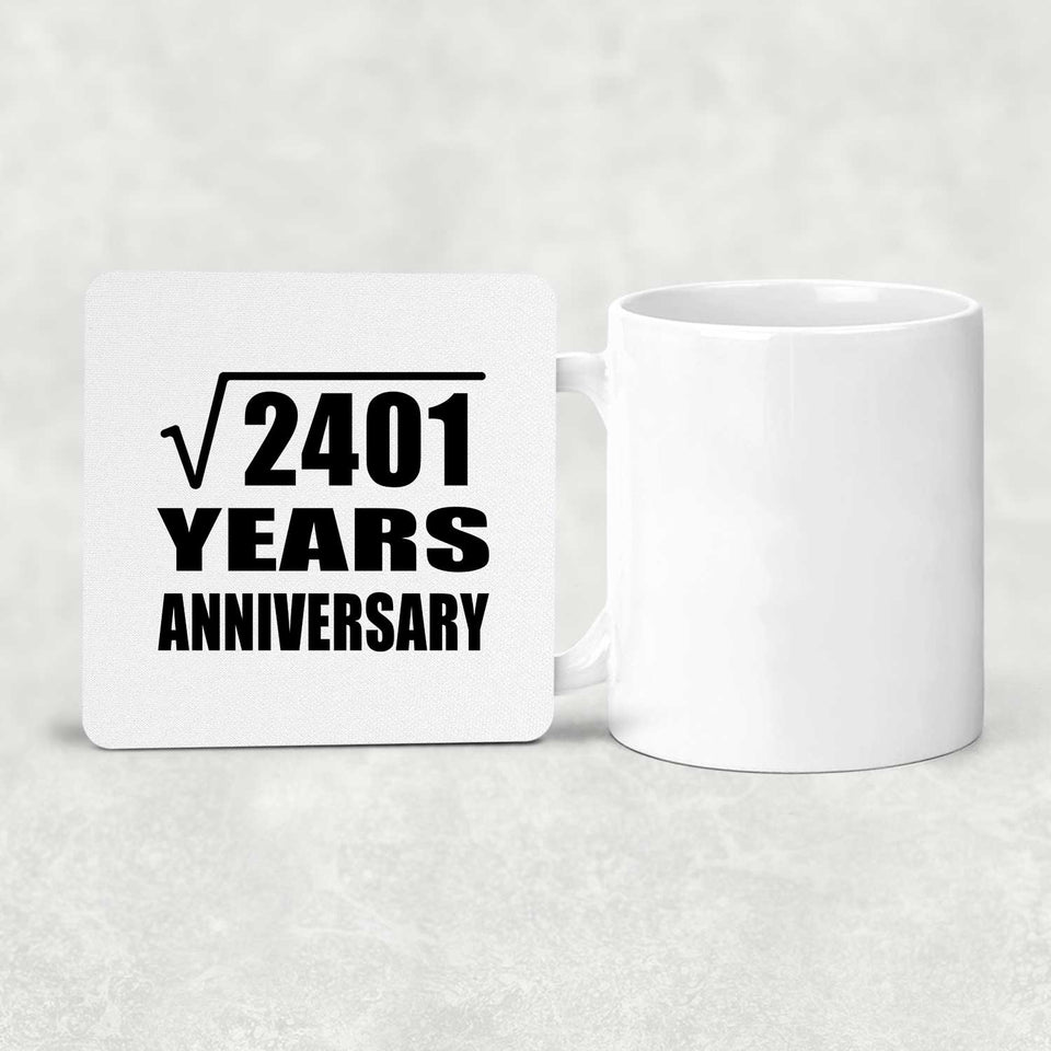 49th Anniversary Square Root of 2401 Years Anniversary - Drink Coaster