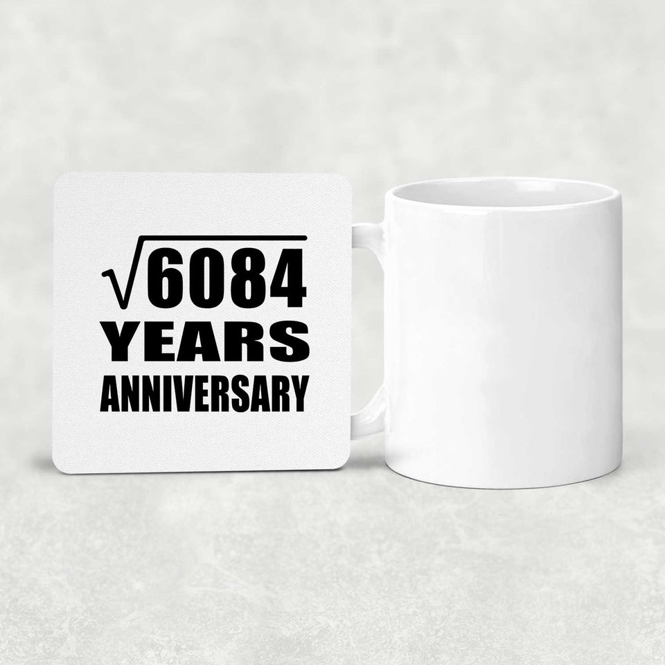 78th Anniversary Square Root of 6084 Years Anniversary - Drink Coaster