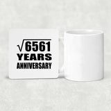 81st Anniversary Square Root of 6561 Years Anniversary - Drink Coaster