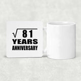 9th Anniversary Square Root of 81 Years Anniversary - Drink Coaster