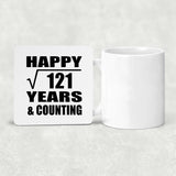 Happy 11th Anniversary Square Root of 121 Years & Counting - Drink Coaster