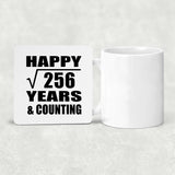 Happy 16th Anniversary Square Root of 256 Years & Counting - Drink Coaster