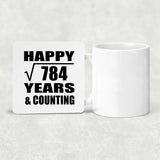 Happy 28th Anniversary Square Root of 784 Years & Counting - Drink Coaster
