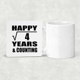 Happy 2nd Anniversary Square Root of 4 Years & Counting - Drink Coaster