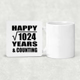Happy 32nd Anniversary Square Root of 1024 Years & Counting - Drink Coaster
