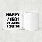 Happy 41st Anniversary Square Root of 1681 Years & Counting - Drink Coaster