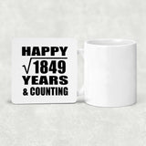 Happy 43rd Anniversary Square Root of 1849 Years & Counting - Drink Coaster