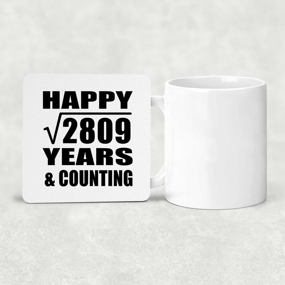 Happy 53rd Anniversary Square Root of 2809 Years & Counting - Drink Coaster