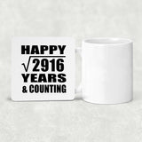 Happy 54th Anniversary Square Root of 2916 Years & Counting - Drink Coaster