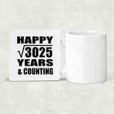 Happy 55th Anniversary Square Root of 3025 Years & Counting - Drink Coaster