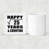 Happy 5th Anniversary Square Root of 25 Years & Counting - Drink Coaster