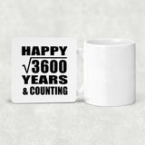 Happy 60th Anniversary Square Root of 3600 Years & Counting - Drink Coaster