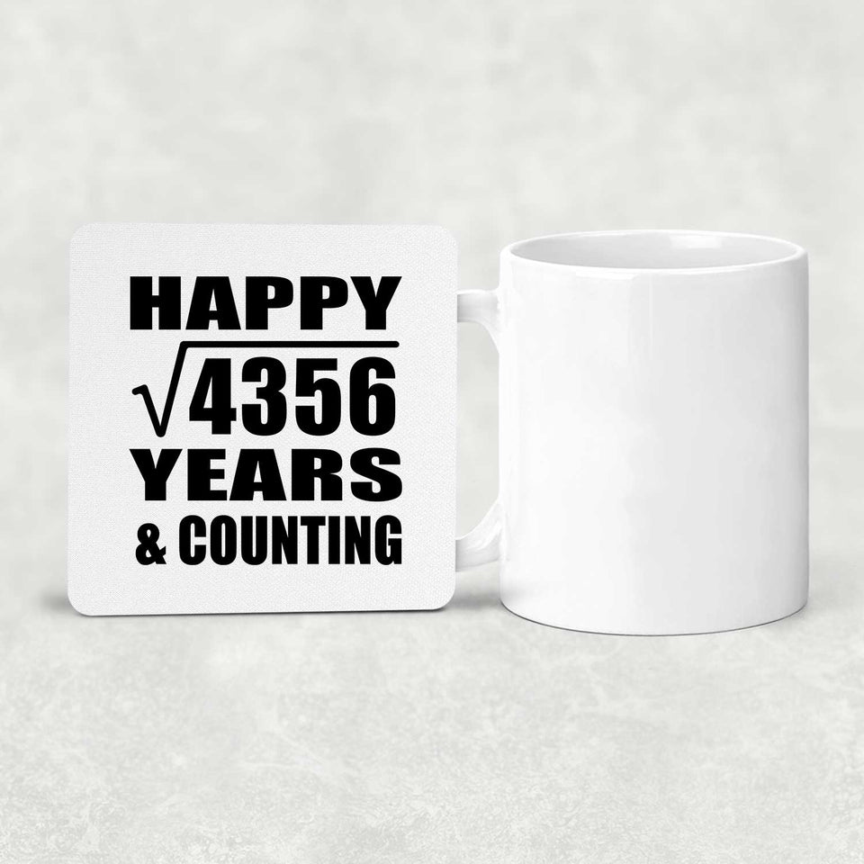 Happy 66th Anniversary Square Root of 4356 Years & Counting - Drink Coaster