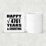 Happy 69th Anniversary Square Root of 4761 Years & Counting - Drink Coaster