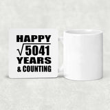 Happy 71st Anniversary Square Root of 5041 Years & Counting - Drink Coaster