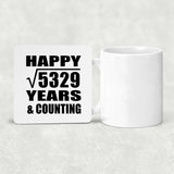 Happy 73rd Anniversary Square Root of 5329 Years & Counting - Drink Coaster