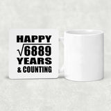 Happy 83rd Anniversary Square Root of 6889 Years & Counting - Drink Coaster