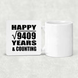 Happy 97th Anniversary Square Root of 9409 Years & Counting - Drink Coaster