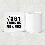19th Anniversary Square Root of 361 Years As Mr & Mrs - Drink Coaster