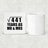 21st Anniversary Square Root of 441 Years As Mr & Mrs - Drink Coaster