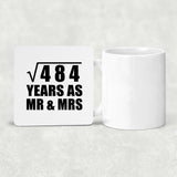 22nd Anniversary Square Root of 484 Years As Mr & Mrs - Drink Coaster
