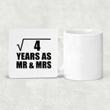 2nd Anniversary Square Root of 4 Years As Mr & Mrs - Drink Coaster