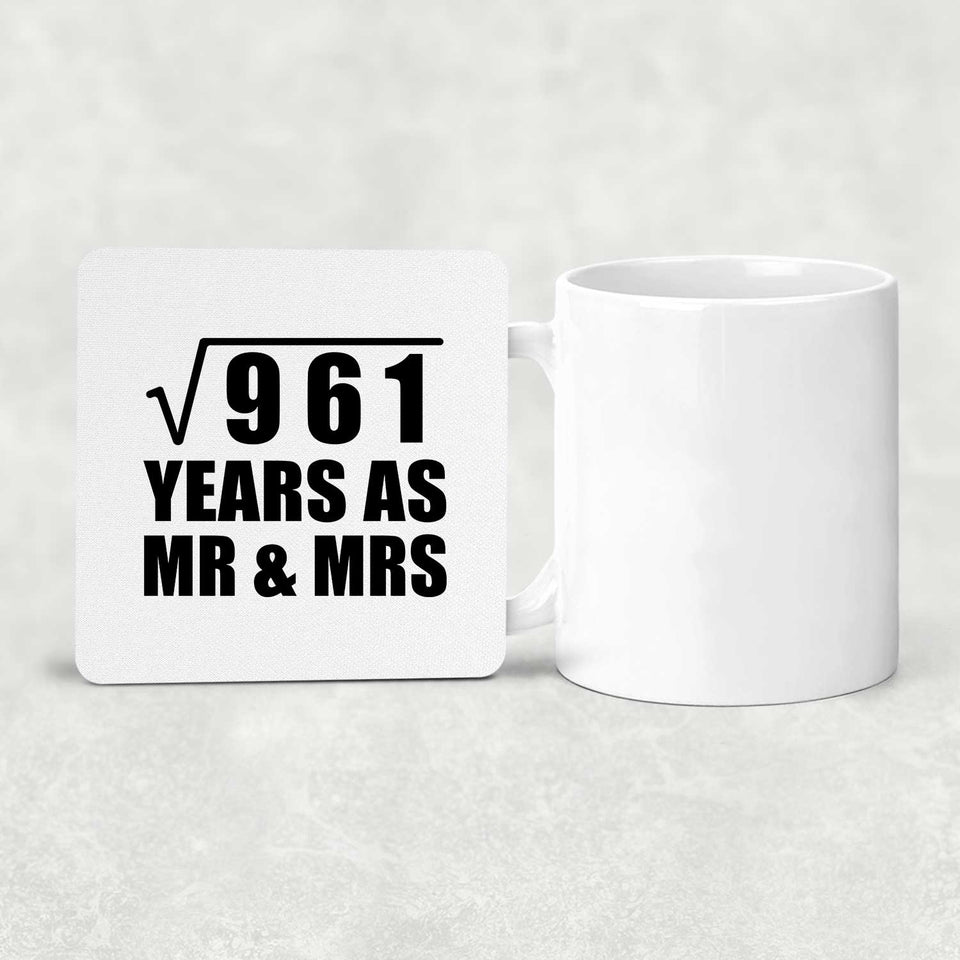 31st Anniversary Square Root of 961 Years As Mr & Mrs - Drink Coaster