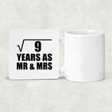 3rd Anniversary Square Root of 9 Years As Mr & Mrs - Drink Coaster