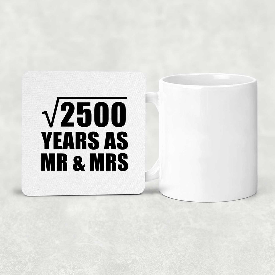 50th Anniversary Square Root of 2500 Years As Mr & Mrs - Drink Coaster