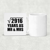 54th Anniversary Square Root of 2916 Years As Mr & Mrs - Drink Coaster