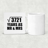 61st Anniversary Square Root of 3721 Years As Mr & Mrs - Drink Coaster