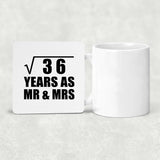 6th Anniversary Square Root of 36 Years As Mr & Mrs - Drink Coaster