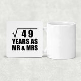 7th Anniversary Square Root of 49 Years As Mr & Mrs - Drink Coaster