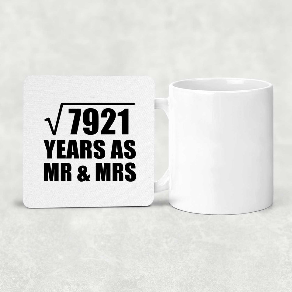 89th Anniversary Square Root of 7921 Years As Mr & Mrs - Drink Coaster