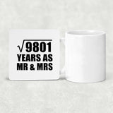 99th Anniversary Square Root of 9801 Years As Mr & Mrs - Drink Coaster