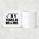 9th Anniversary Square Root of 81 Years As Mr & Mrs - Drink Coaster