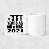 19th Anniversary Square Root of 361 Years As Mr & Mrs 2021 - Drink Coaster
