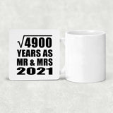 70th Anniversary Square Root of 4900 Years As Mr & Mrs 2021 - Drink Coaster