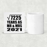 85th Anniversary Square Root of 7225 Years As Mr & Mrs 2021 - Drink Coaster