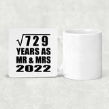 27th Anniversary Square Root of 729 Years As Mr & Mrs 2022 - Drink Coaster