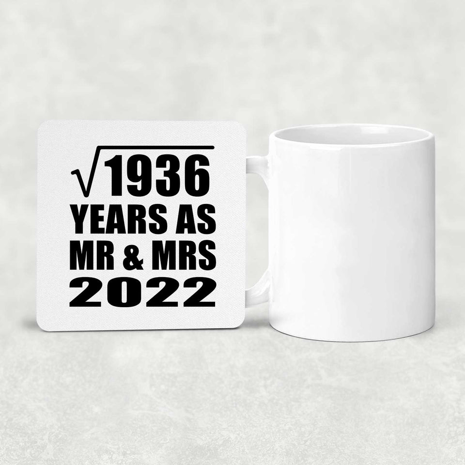 44th Anniversary Square Root of 1936 Years As Mr & Mrs 2022 - Drink Coaster