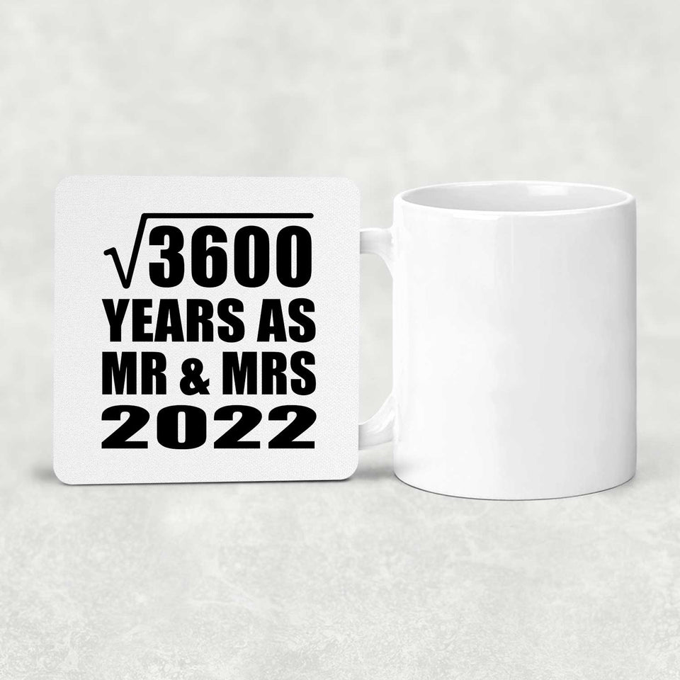 60th Anniversary Square Root of 3600 Years As Mr & Mrs 2022 - Drink Coaster
