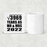 63rd Anniversary Square Root of 3969 Years As Mr & Mrs 2022 - Drink Coaster