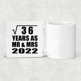 6th Anniversary Square Root of 36 Years As Mr & Mrs 2022 - Drink Coaster