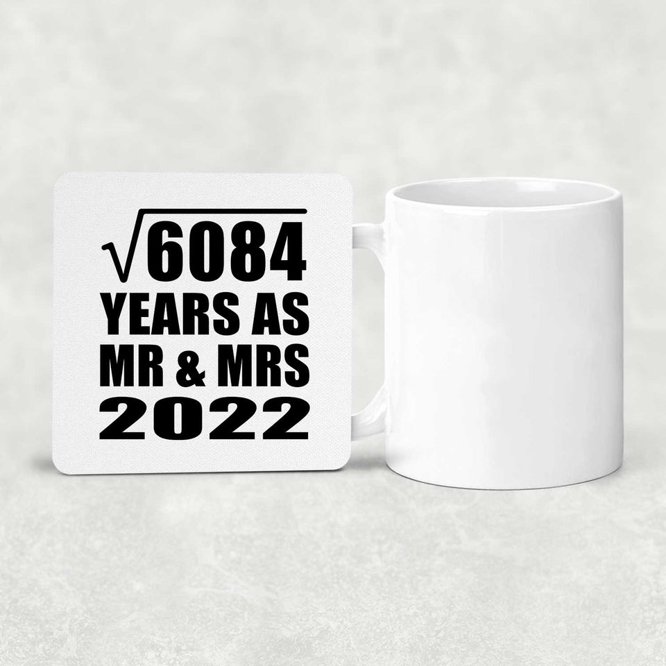 78th Anniversary Square Root of 6084 Years As Mr & Mrs 2022 - Drink Coaster